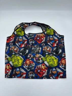 Marvel Superhero Lightweight Nylon Tote Bag - Blue Multicolor